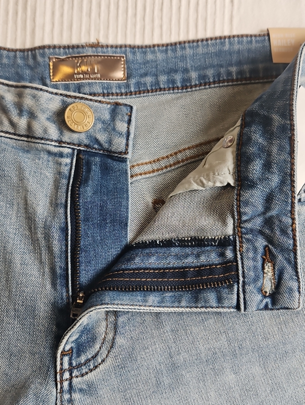 KUT From The Kloth High Rise Hailey Bermuda: Vintage Blue - Picture 7 of 14